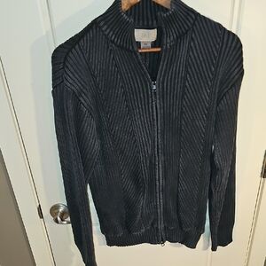 BKE Men's Charcoal Zip-Up Sweater